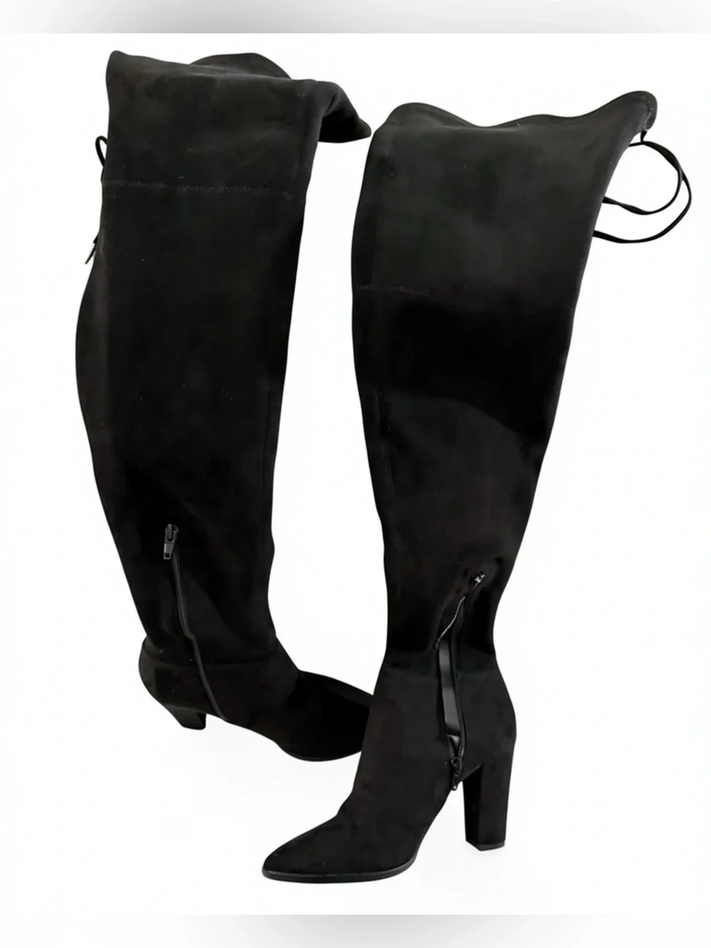 Dolce Vita Neely Black Faux Suede Over The Knee OTK Block Heel Boots Size 7